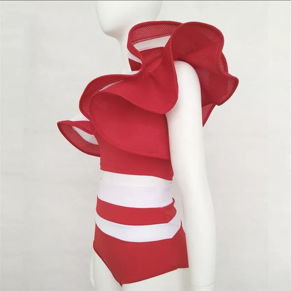 NWT Summer High Waisted Two Piece Bikini Swimsuit S: Small-Medium - Picture 4 of 7